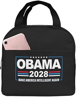 Obama Makes America Smart Again By 2028 Lunch Bag for Women Adults Men Insulated Lunch Box, Leakproof Cooler Food Containers Reusable High Capacity Lunch Tote Bags for Work/Travel/Office