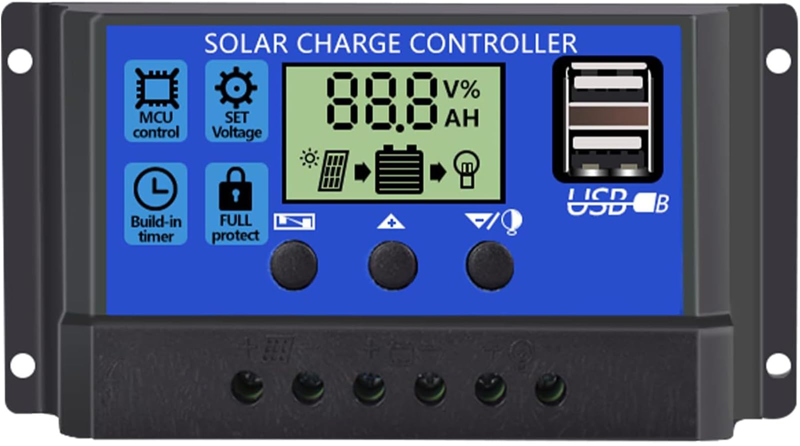 Amazon.com : 10A 12V/ 24V Auto Solar Charge Controller Photovoltaic ...