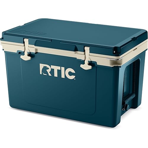RTIC Ultra-Light 52 Quart Hard Cooler Insulated Portable Ice Chest Box for Beach, Drink, Beverage, Camping, Picnic, Fishing, Boat, Barbecue, 30% Lighter Than Rotomolded Coolers