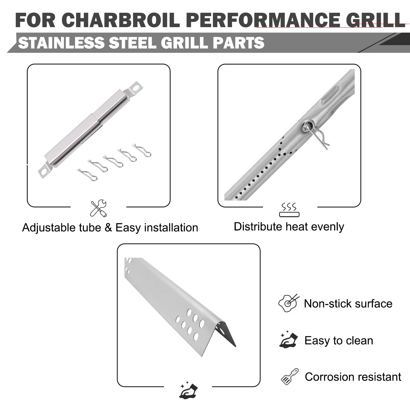 463347519 463243518 Części do grilla Charbroil 5 palników Grill Części zamienne Charbroil Performance 463275517 463373019 463347518 Części do grilla namioty grzewcze G470-0004-W1A G321-4C00-Palnik W1
