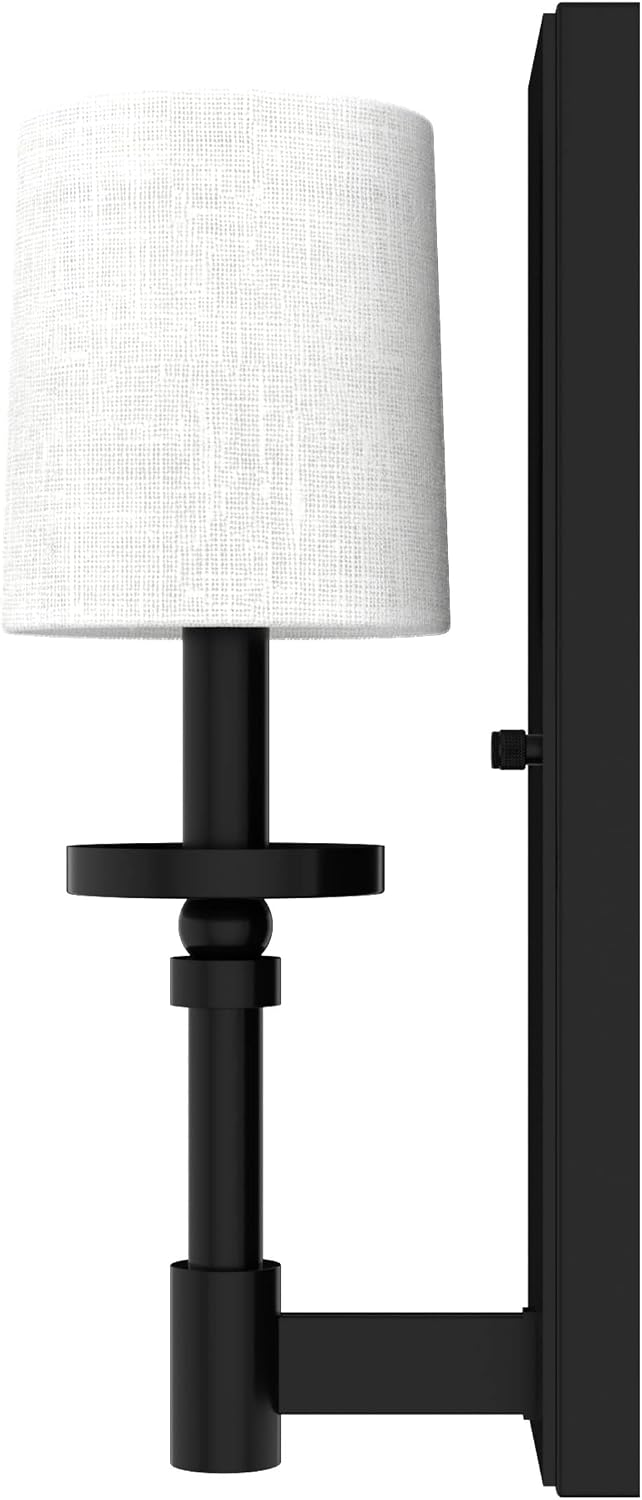 Hunter - Briargrove 1-light Matte Black, Small Sconce Light, Dimmable, Formal Style, for Bedrooms, Kitchens, Dining, Living Rooms - 19692