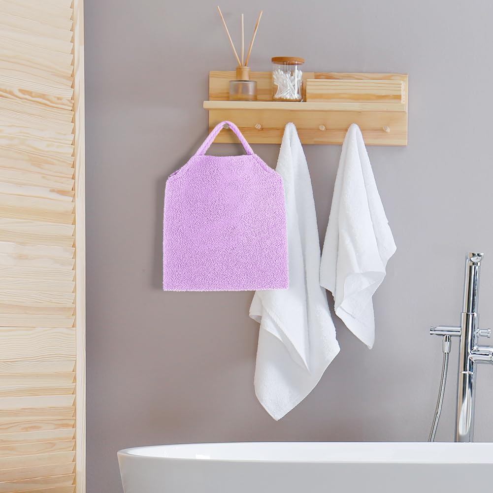 LOPHE Serviette Exfoliante Douche Longue pour le Dos,Gant de Toilette Exfoliant Double Face avec Poignées,Brosse Corps Extensible Nylon Séchage Rapide,Nettoyage en Profondeur Homme Femme,Violet