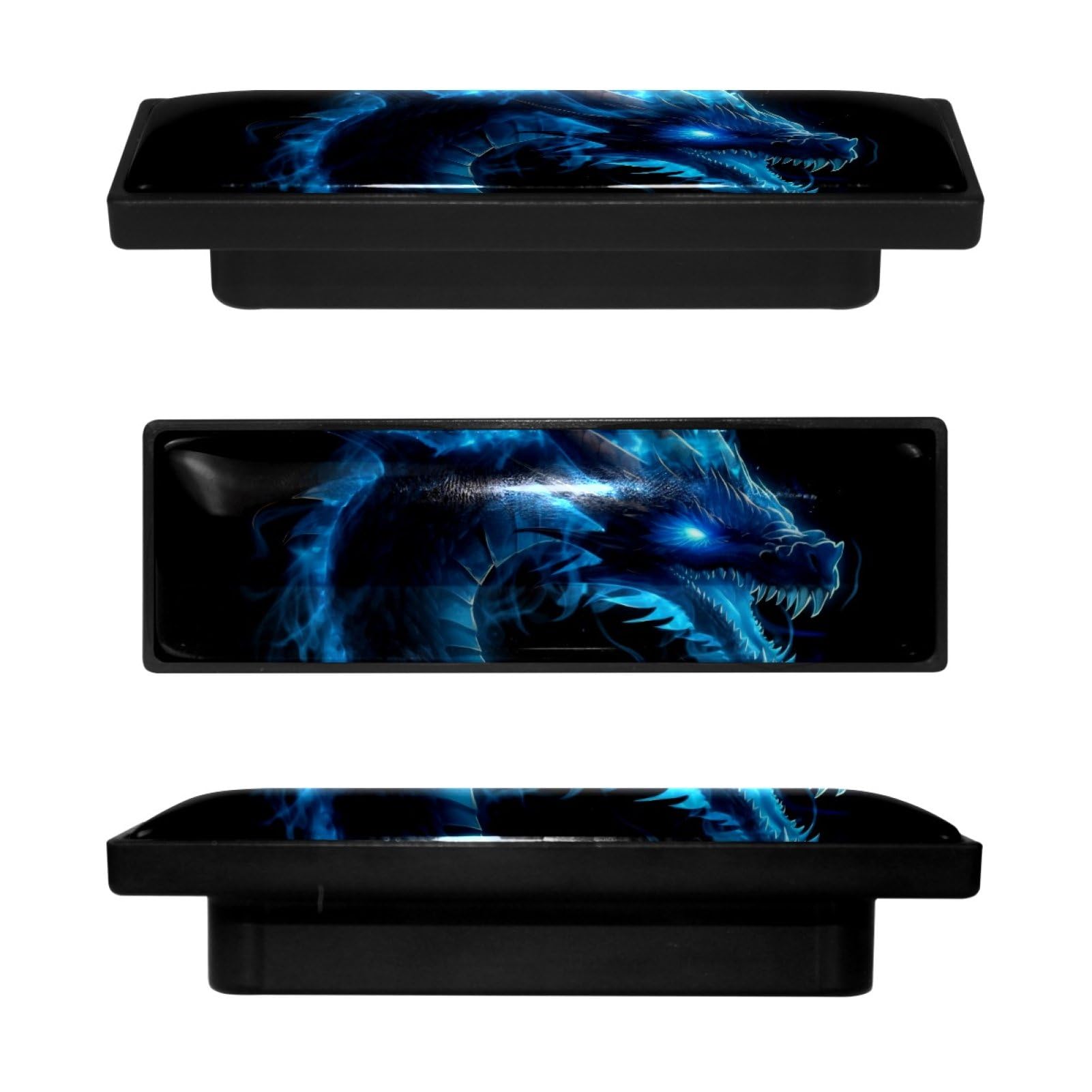 FVQL 4pcs Drawer Pulls with Screws, Art Abstract Dragon, Rectangular Cabinet Knobs Drawer Handles, Bookcase Wardrobe Handle