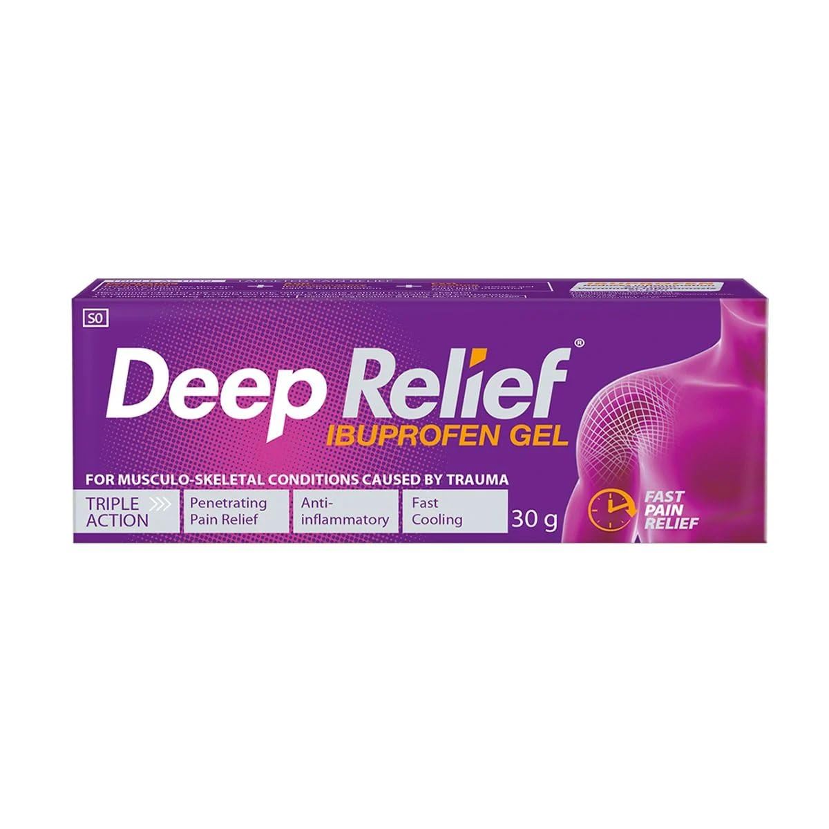 Deep Relief Ibuprofen Pain Relief Gel 30 g : Amazon.co.za: Health
