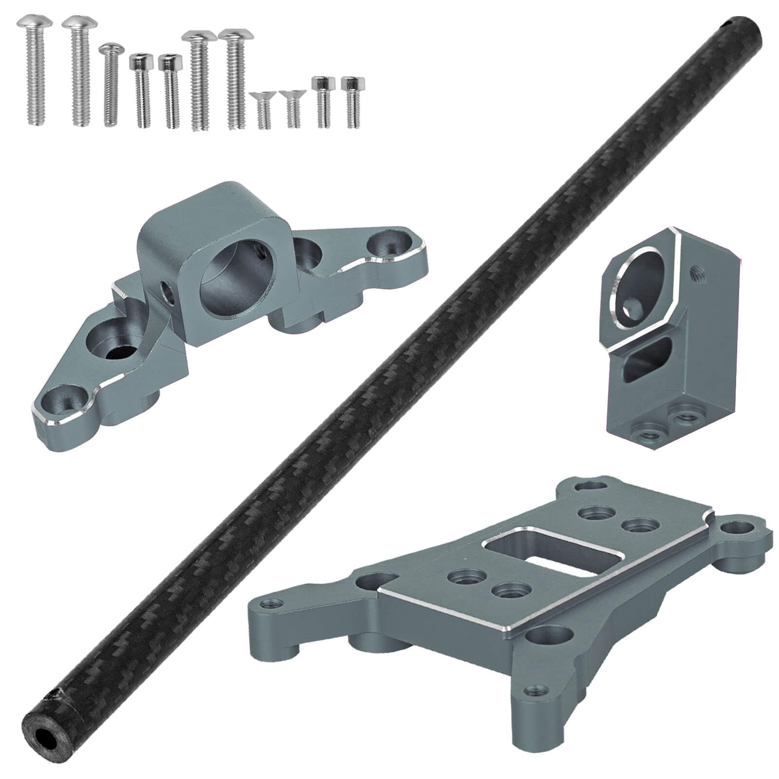 BRCatWPark Carbon Fibre Chassis Brace Upgrades Part for 1/10 Rustler 4WD (VXL) Slash 4X4 (VXL),RC Aluminum Chassis Brace Kit Hops Up, Replace Part#6730,Titanium