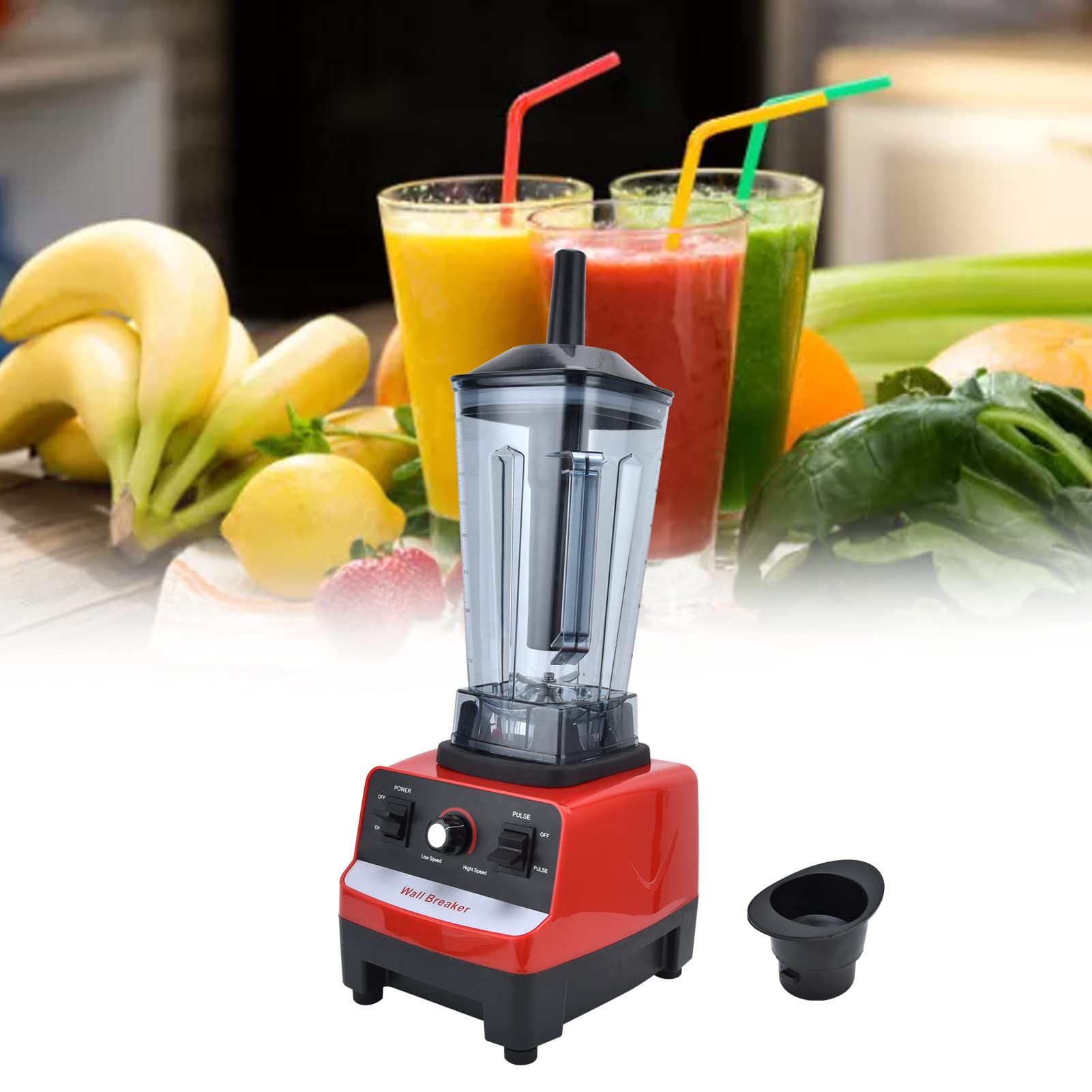 Multifunction Blender 800W, High Nutrient Extraction Rate, Dishwasher Safe, Stepless Speed, 5 Blades, 2L Container (US Plug 110V)