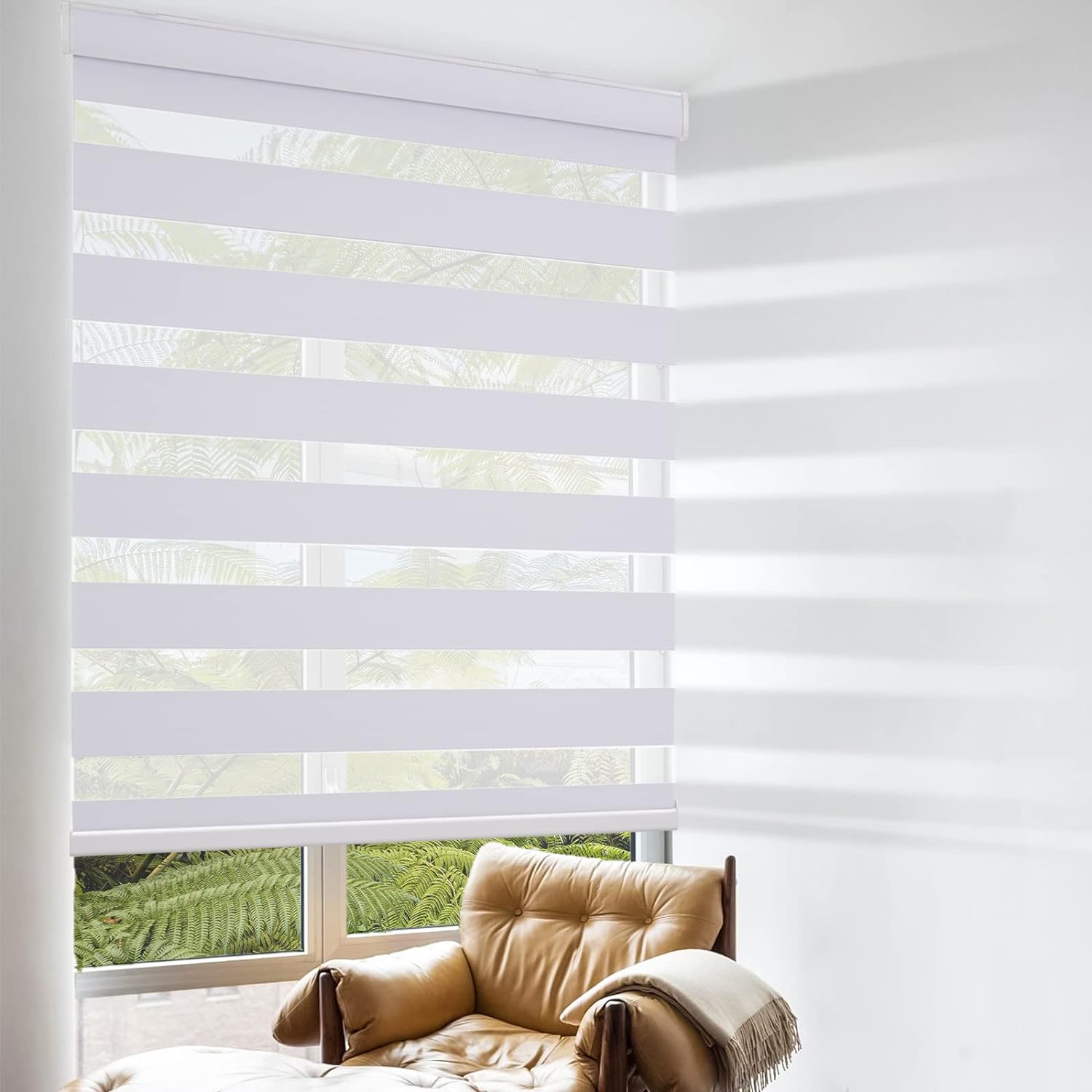 Cordless Zebra Blinds for Windows, Custom Size Zebra Roller Window