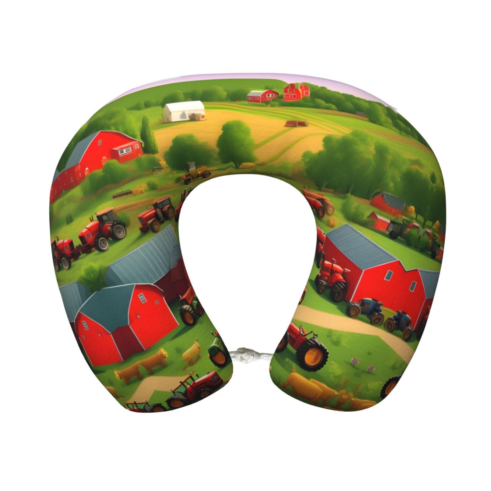peiyeety Tractor Farm Print Custom U-Shaped Pillow,Memory Foam Cervical Neck Travel Pillow,for Home,Camping,Travelling