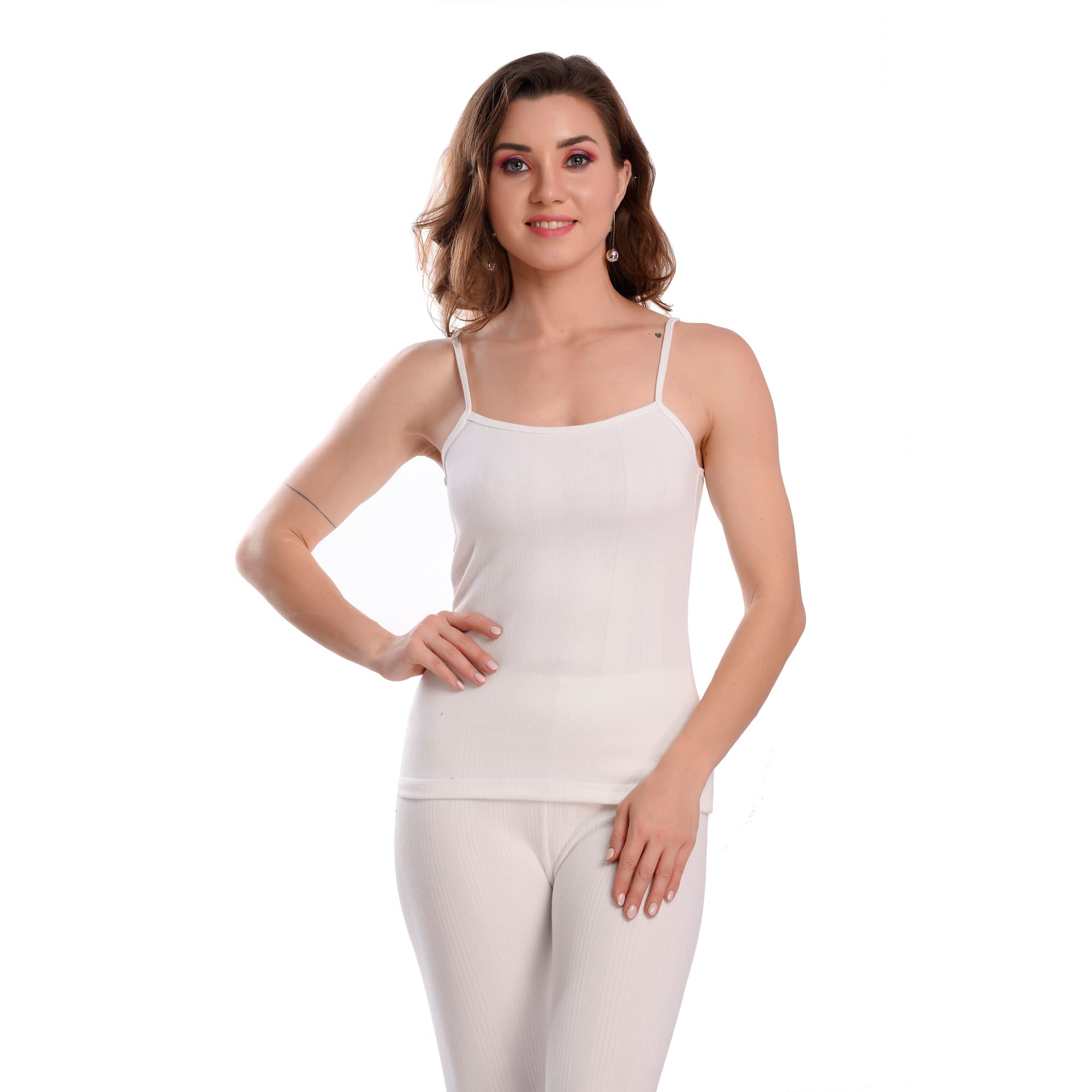 Women’s Cotton Quilted Thermal Underwear Ultra Soft Cold Weather Lightweight Top Spaghetti Pack of 1-image-32