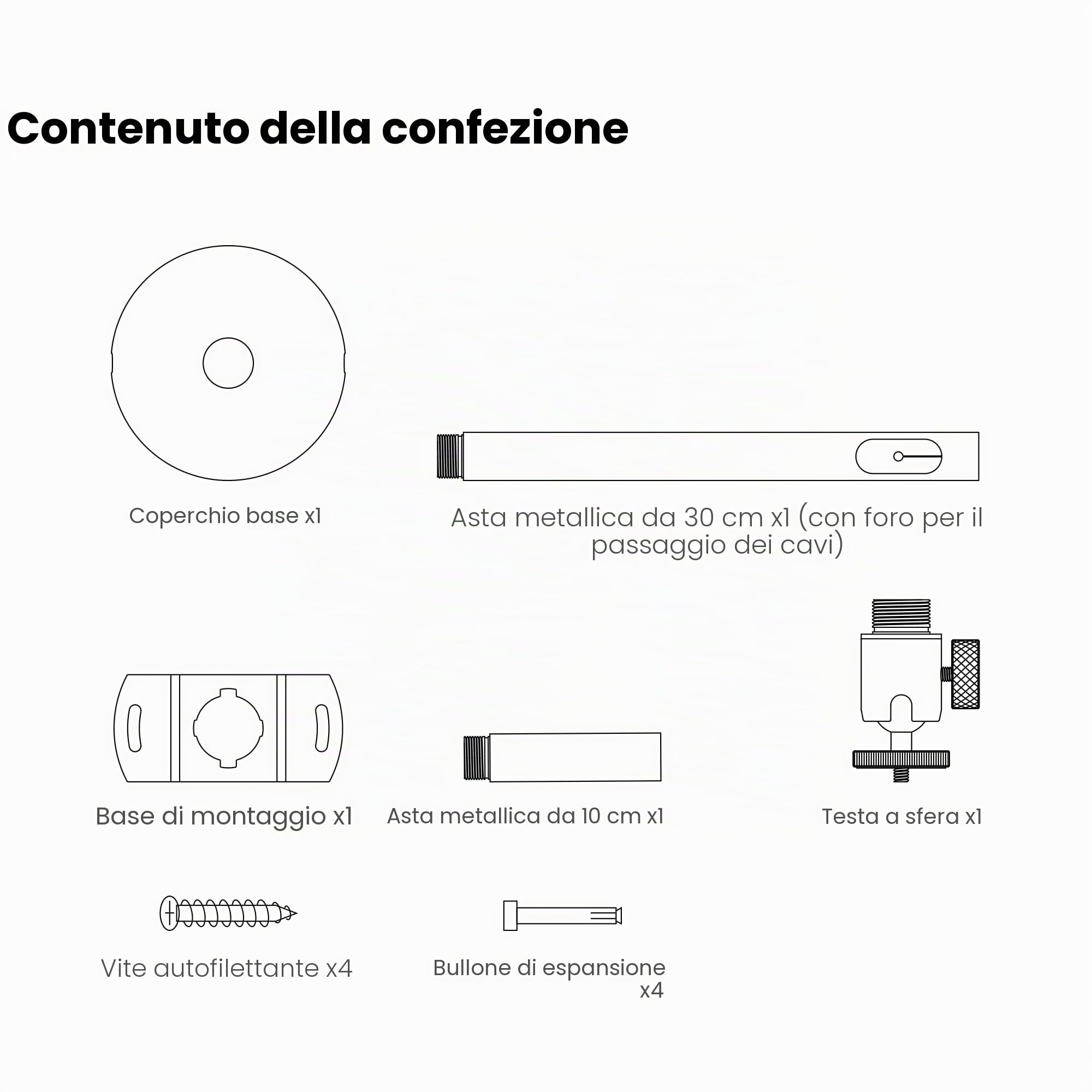 Dangbei Supporto da soffitto per proiettore, altezza regolabile 3,9-15,7", vite da 1/4", compatibile con DBOX02, DBX3 Pro (non compatibile con DBOX02 Pro)