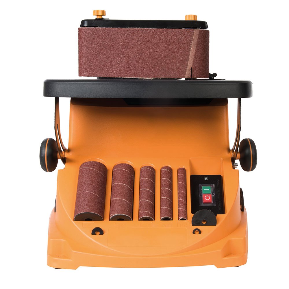 Triton 977604 Oszillierender Spindel-und Bandschleifer, 450 W TSPST450, orange (UK Stecker und Version) & tss80g Aluminiumoxid-Schleifhülsen, 6-tlg.
