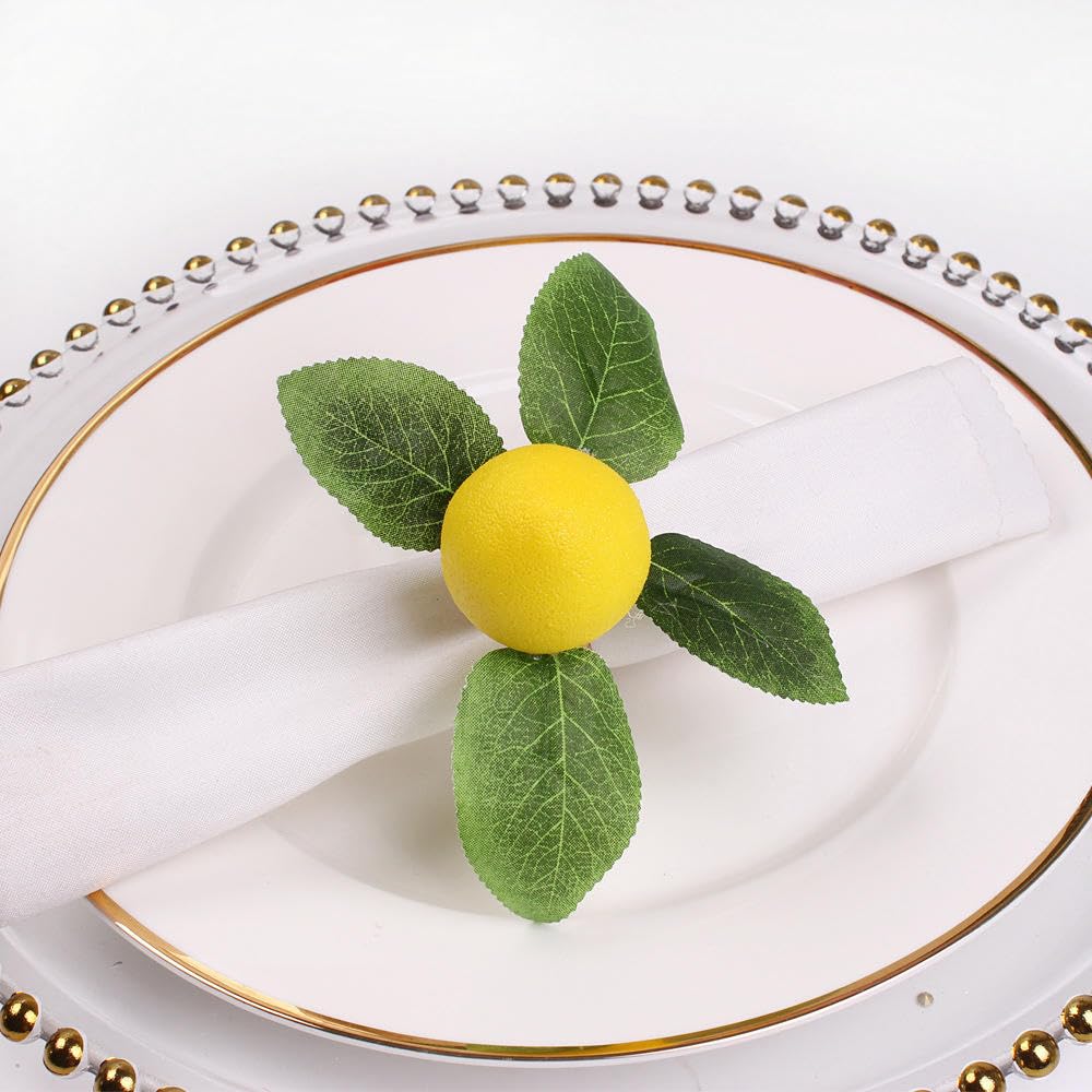 Rond De Serviette De Table Lot de 50 Ronds De Serviette Citron Jaunes pour Mariage Hôtel Vacances Dîner De Famille Anniversaire