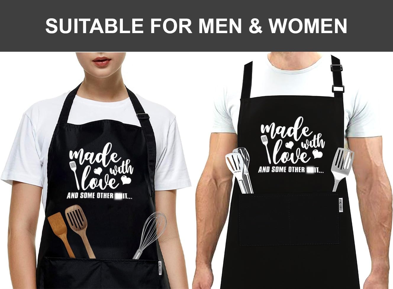 Funny Baking Aprons for Women Men Cute Bakers Apron Baking Gifts Ladies Kitchen Cooking Birthday Mom Wife Sister - Image 6