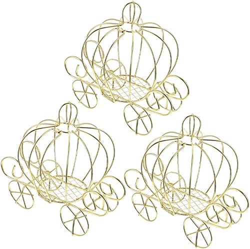 IMIKEYA 3 cajas de calabaza fruta caja de dulces regalo bebé decoración regalos de Navidad boda florero princesa carruaje figura delicada