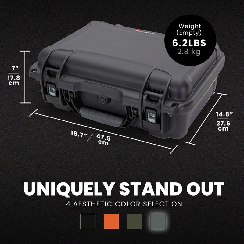 Image of Nanuk 925 Waterproof Hard Case with Foam Insert for DJI Avata 2 Fly More Combo - Graphite