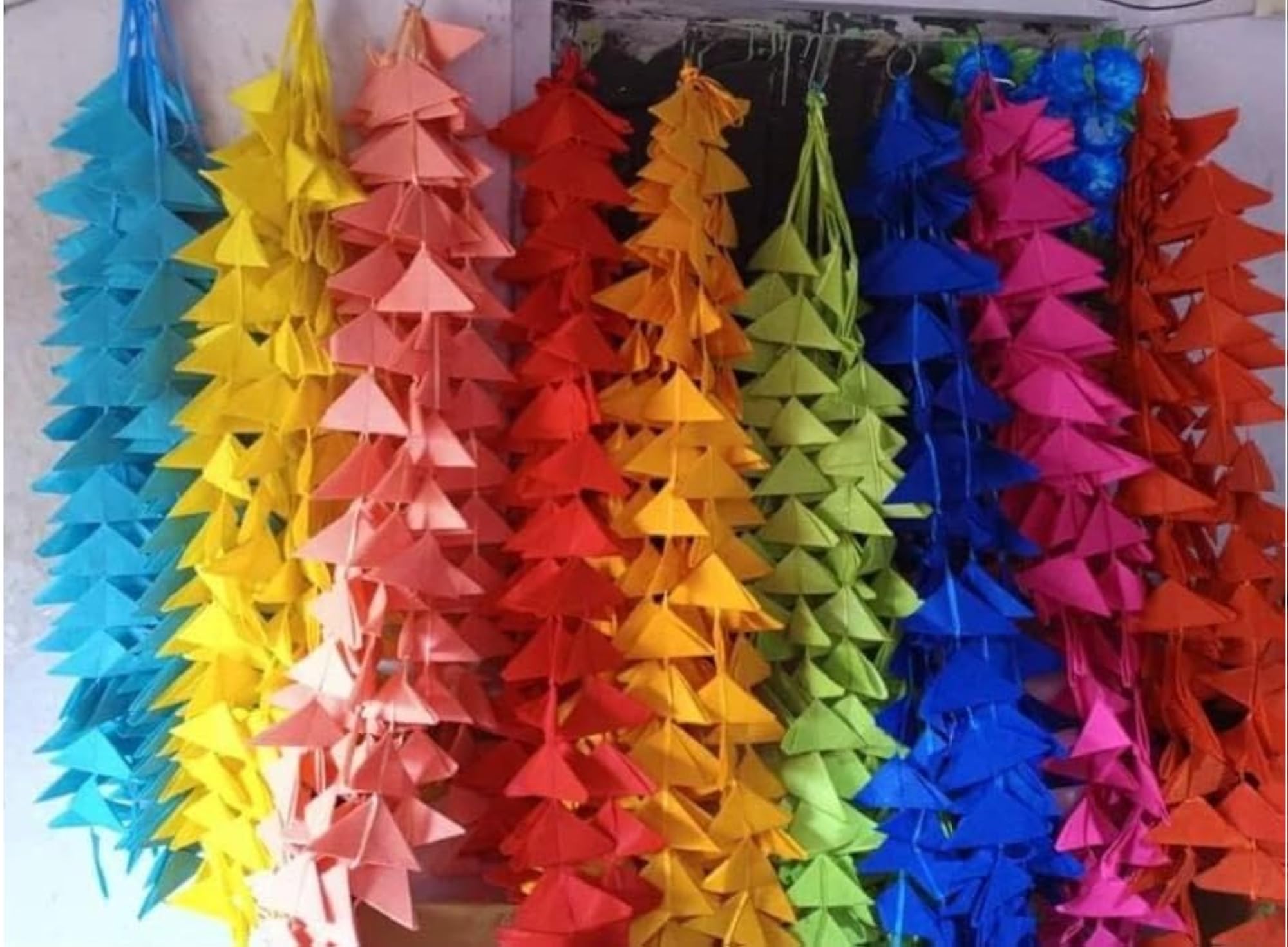 Decorative Multicolour Triangle Felt Garlands, Pack of 10