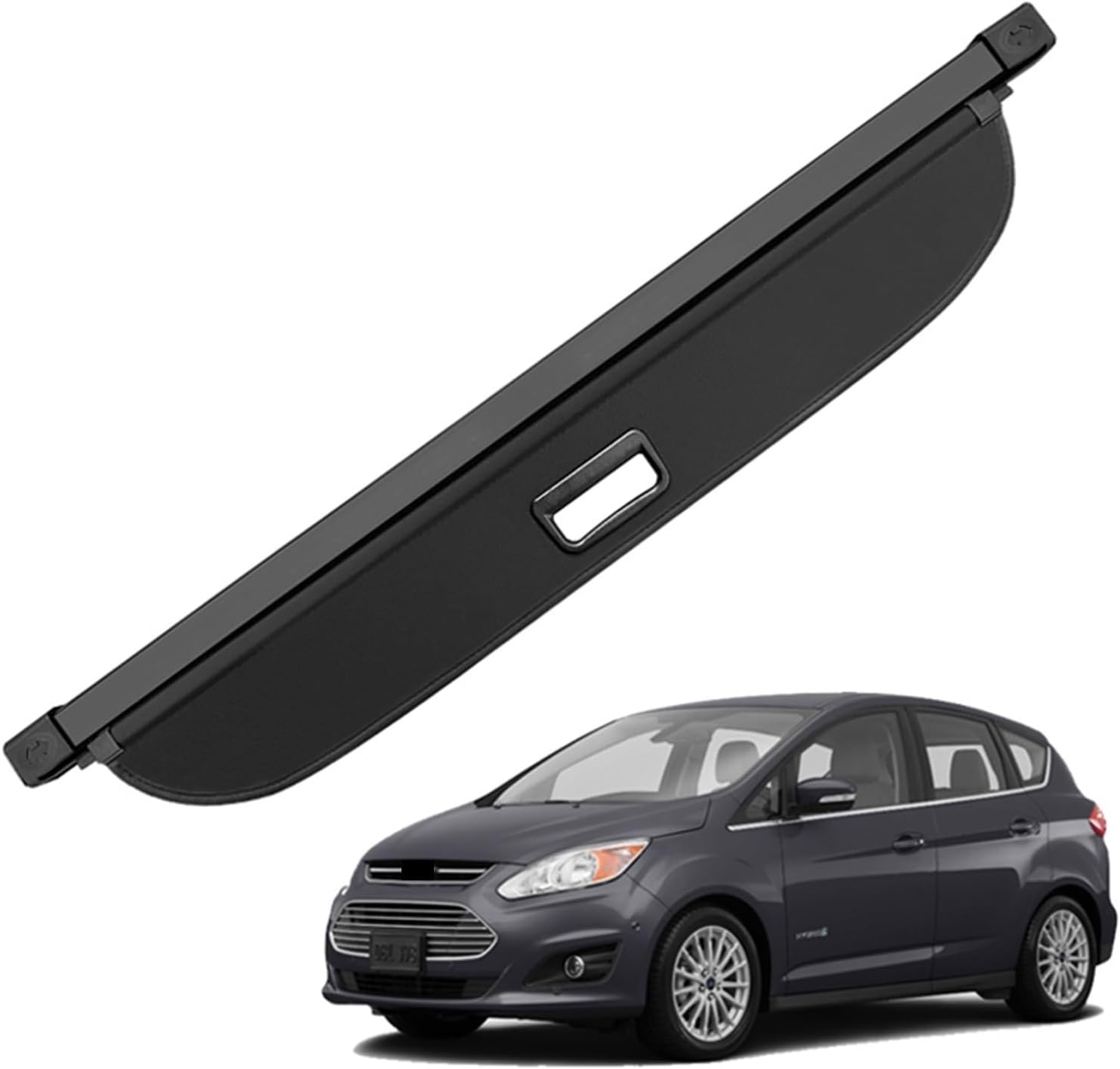 for Ford C-Max Hybrid-Energi 2013-2019 Retractable Trunk Cargo Cover Parcel Rack Shield Privacy Auto Accessories(Canvas)