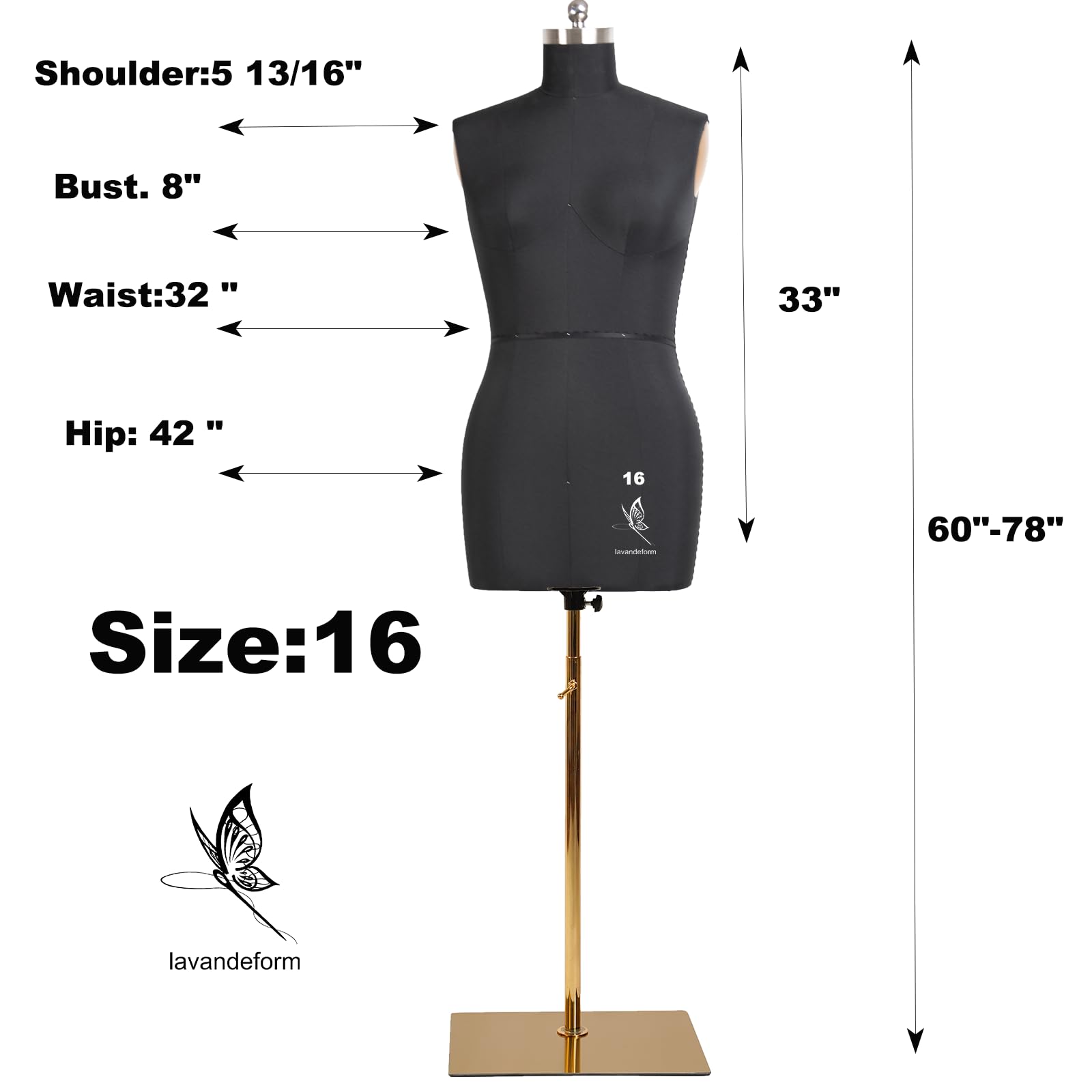 Amazon.com: lavandeform Female Sewing Mannequin, Size16