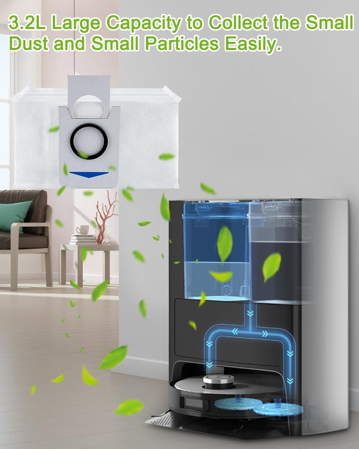 Sacs Sous Vide Pour ECOVACS DEEBOT X1 OMNI/Turbo T10/T20 Omni/T20/T20 Max/ T20 Pro/X&T Series, Sac à Poussière De Remplacement Jetable