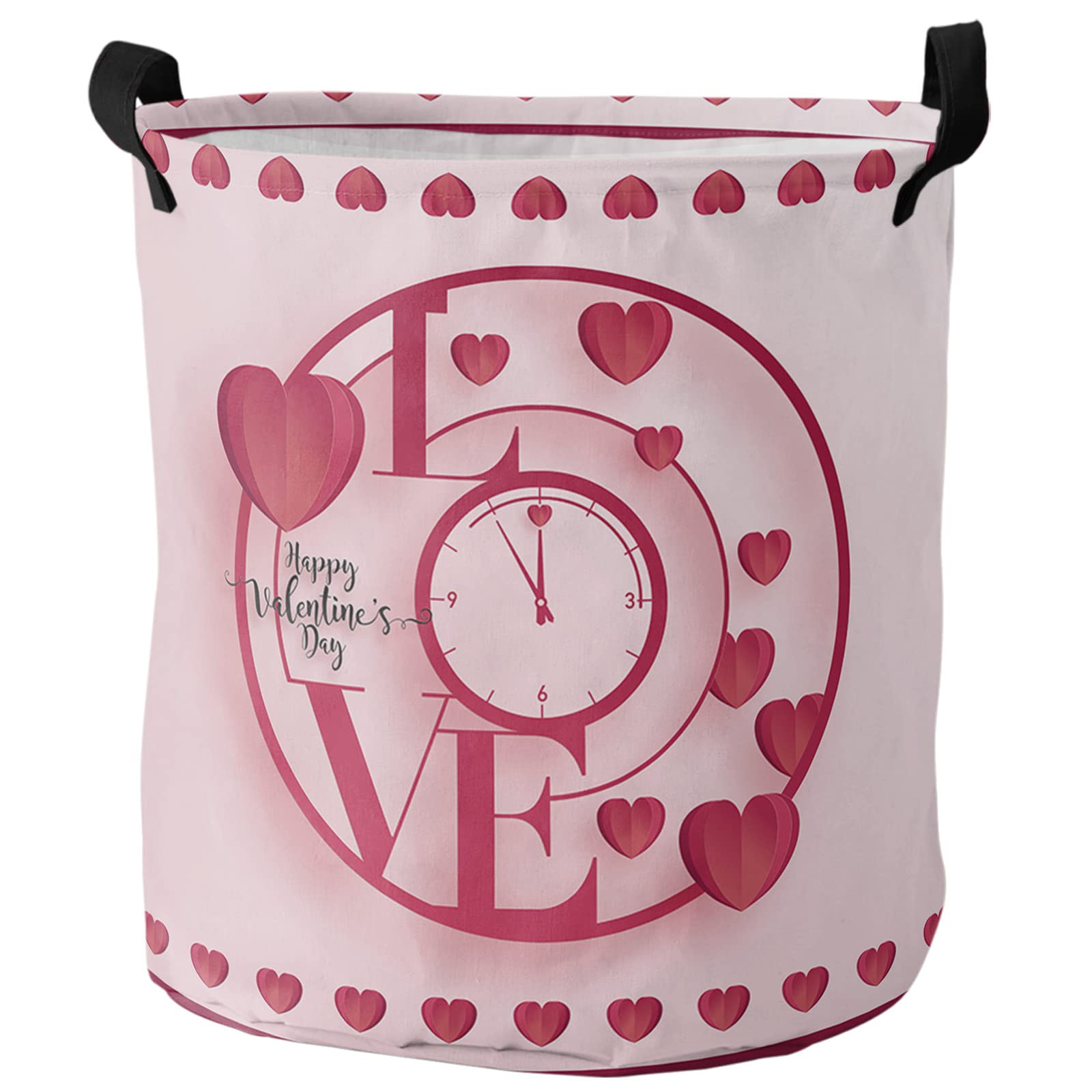 Spielzeugkorb Alles Gute Zum Tag Der Liebe, Süße Liebeszeit, Rosa Wäschesortierer Praktisch Wäschetonne Stylisch Wäschekörbe Für Schlafzimmer Wäsche Bad,40X50Cm