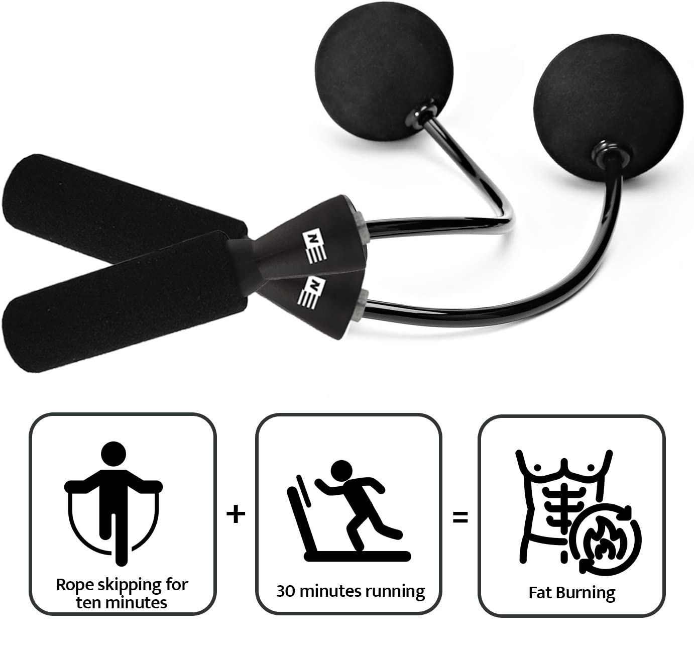 WOD Nation Bezprzewodowa skakanka, obciążona wewnętrzna skakanka dla mężczyzn, obciążona skakanka dla kobiet. Skakanka do ćwiczeń, skakanka, bez liny, skakanka fitness, skakanka do skakania Bod Ropes Beachbody MBF