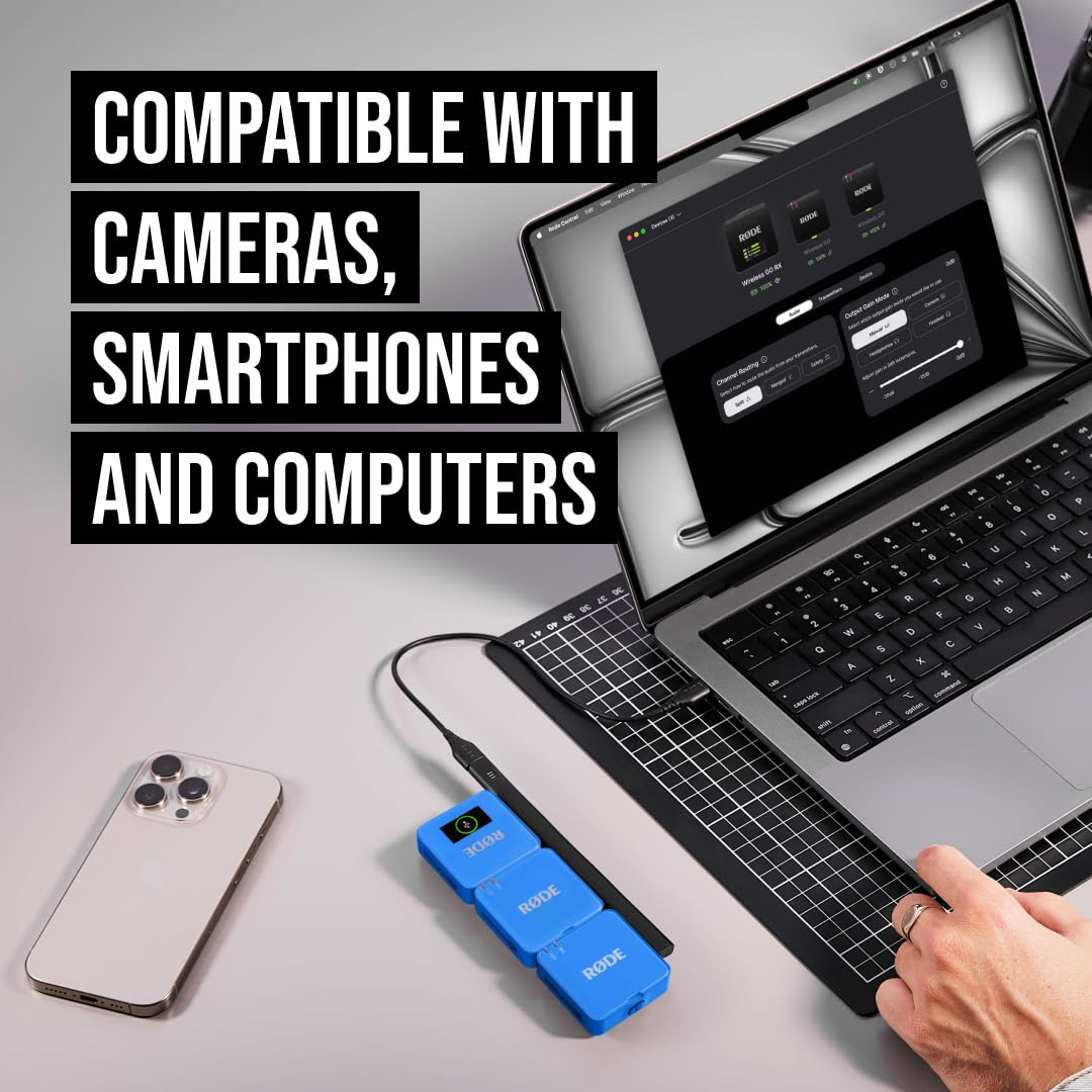 RØDE Wireless GO II Ultra-compact Dual-channel Wireless Microphone System with Built-in Microphones, On-board Recording and 200m Range for Filmmaking, Interviews and Content Creation: Wireless GO Gen 3 Cobalt