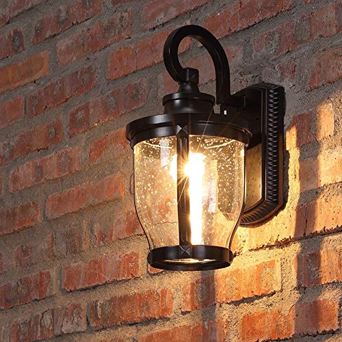 Applique extérieure étanche IP65 lanterne rétro E27 noir