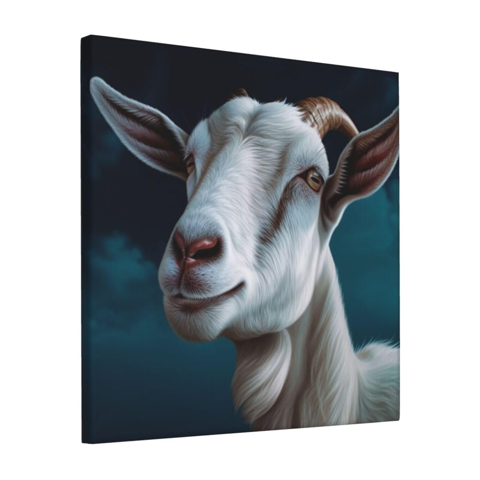 FodPand Goat Canvas Wall Art for Living Room Wall Decor 12"x12" Modern Artwork Painting Pictures Hanging Canvas Prints Aesthetic Wall Art for Bedroom Bathroom Office Wallart Decor