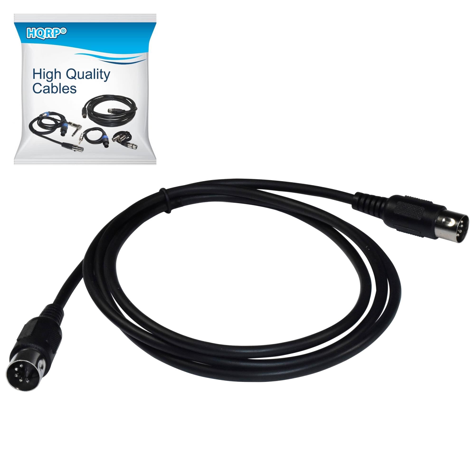 HQRP 5-Pin DIN MIDI Cable, 5-Feet Male to Male 5-Pin MIDI Cable for MIDI Keyboard, Keyboard Synth, Rack Synth, Sampler, External Sound Card, Sound Source and Other Music Gear - 1.5 Meters