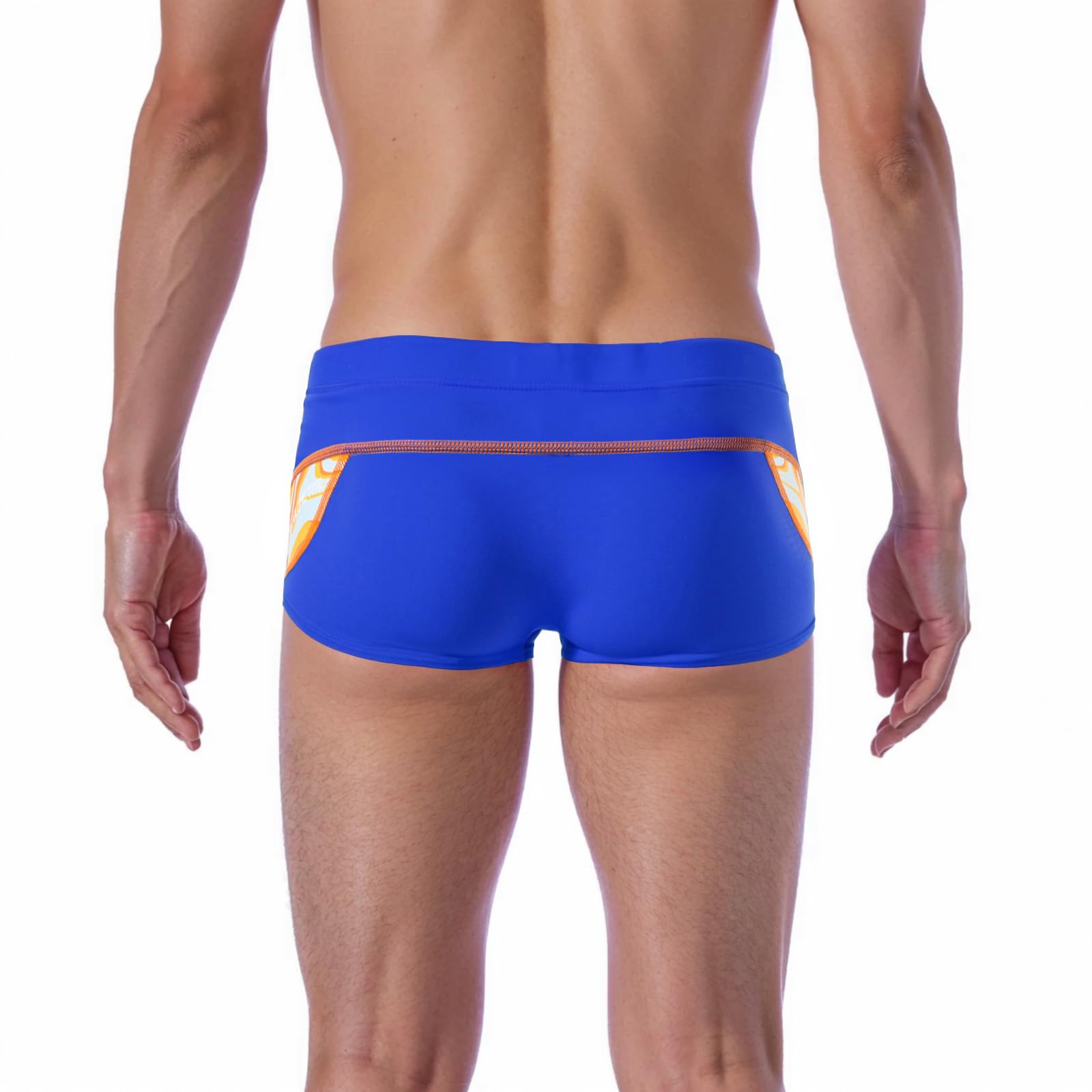 MY KILOMETRE Herren-Badeanzug mit quadratischem Bein, schnelltrocknend, langlebig, athletische Badehose für Training, einfarbige Badebekleidung