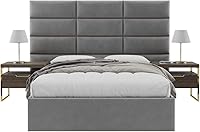 Vista 50 de Vänt - Paneles tapizados de cabecera para montar en la pared, diseño Elizabeth, 120 x 46 pulgadas, configuración de 16 paneles individuales