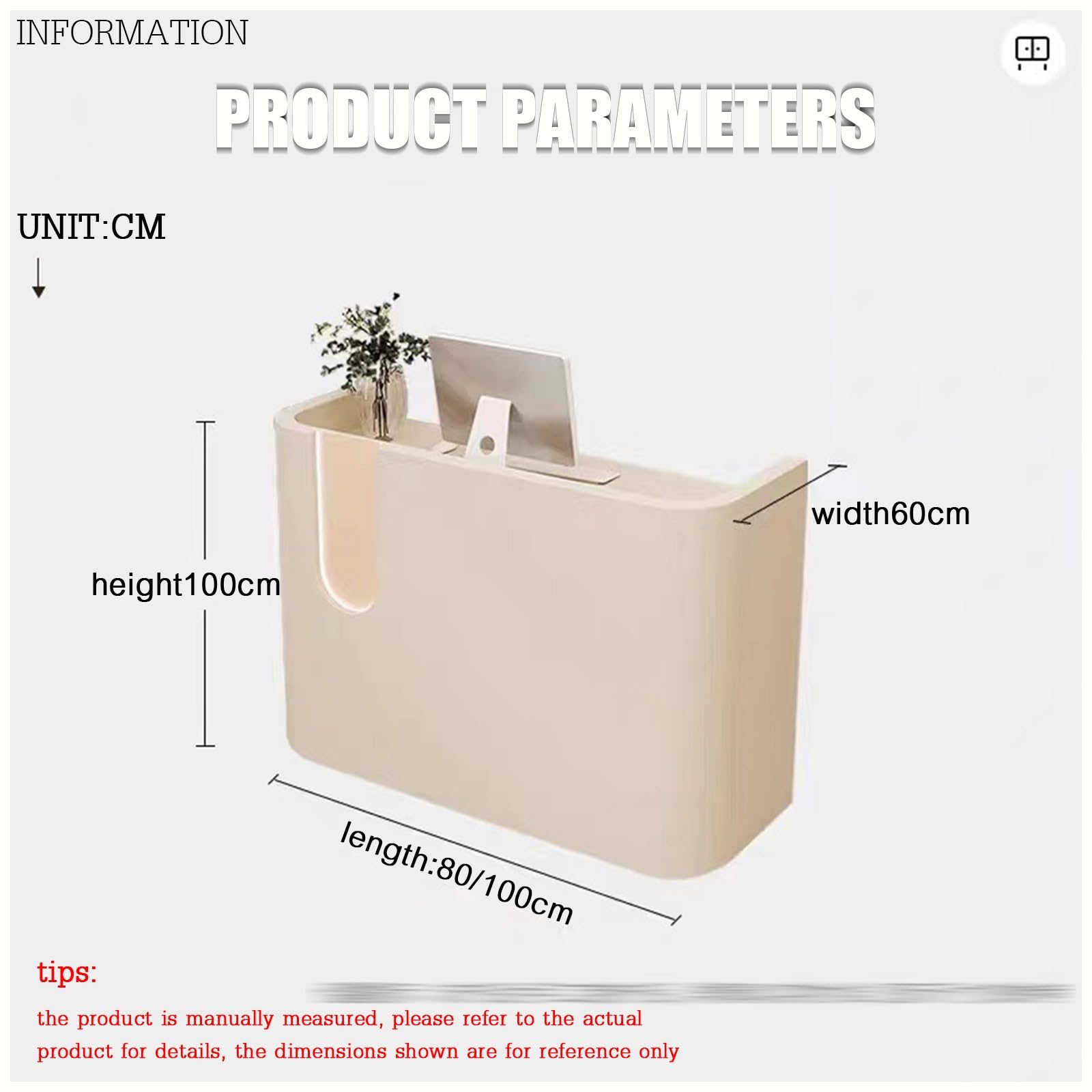Bureau de réception élégant et moderne – Bureau de secrétaire debout élégant pour salons, bars et comptoirs – Parfait pour les zones de réception et les espaces de bureau – Design compact