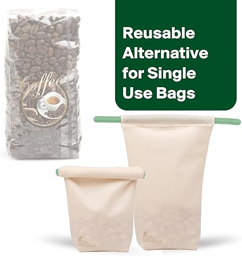Miniatura 5 de Food Huggers Almacenamiento sostenible de café  Bolsa de frijoles a granel  Respetuoso con el medio ambiente, cero residuos  Sin BPA  Silicona apta
