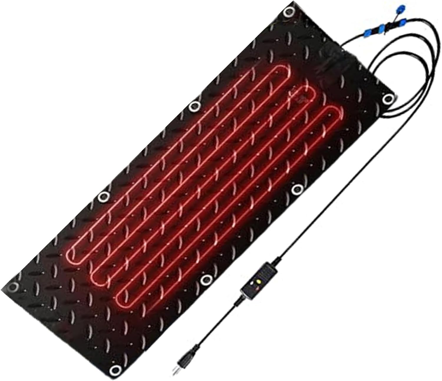 YVYKFZD Heated Snow Melting Mats for Walkways, Non Slip Rubber Heated Mat with Power Cord for Entrances, Ideal Winter Outdoor Ice Melting Mat with Fixing Holes, Melts 2 Inches of Snow per Hour (Size