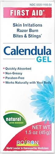 Boiron Gel de caléndula, 1.5 onzas (paquete de 3), medicina homeopática para irritación de la piel y quemaduras