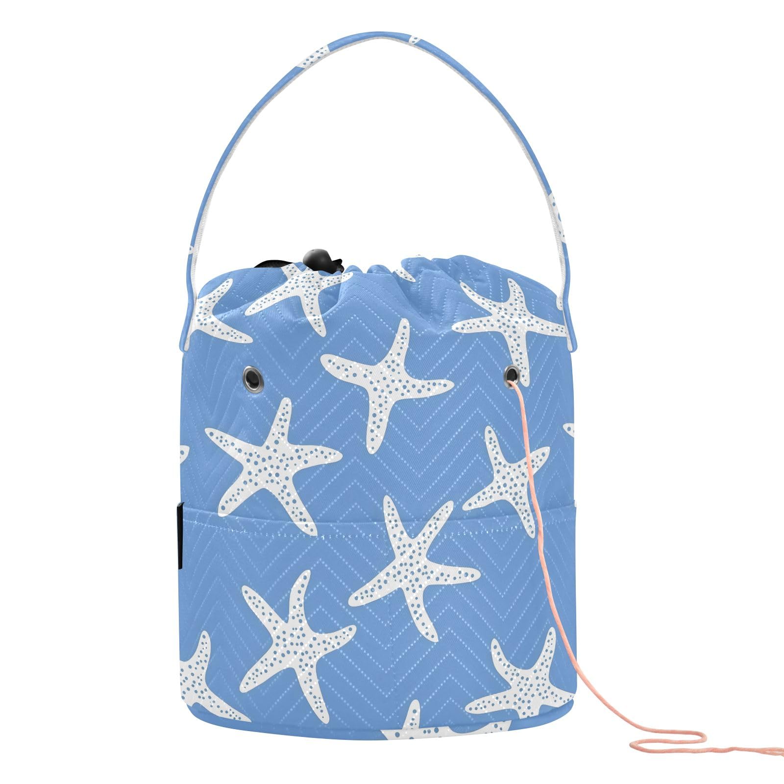 Yarn Storage Bag Small Crochet Bag Knitting Bag Organizer Starfish N Yarn Bags for Crocheting Basket