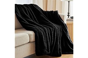 Ultra-Soft Black Faux Fur Throw Blanket by The Connecticut Home Company: Experience...