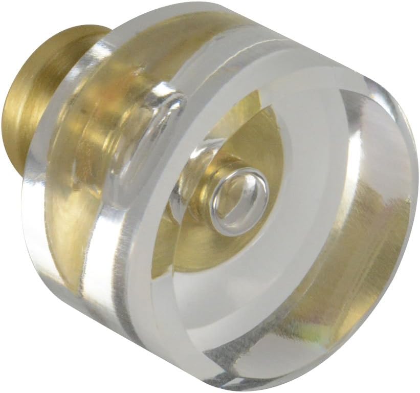CKP #G-100 Brand Elegance Glass Collection Clear Glass Knob with Polished Nickel Base - 10 Pack
