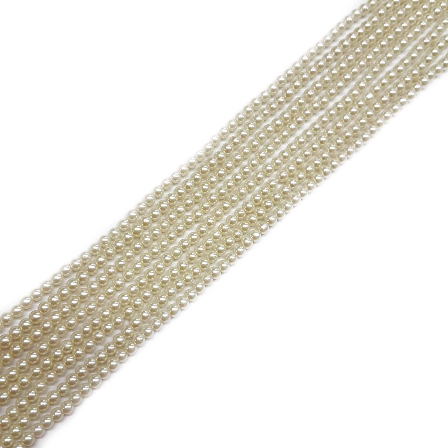 Jaipri 3mm, 4 Strands, Shell Pearls, 16 inches, 135+ Beads in Each Strand