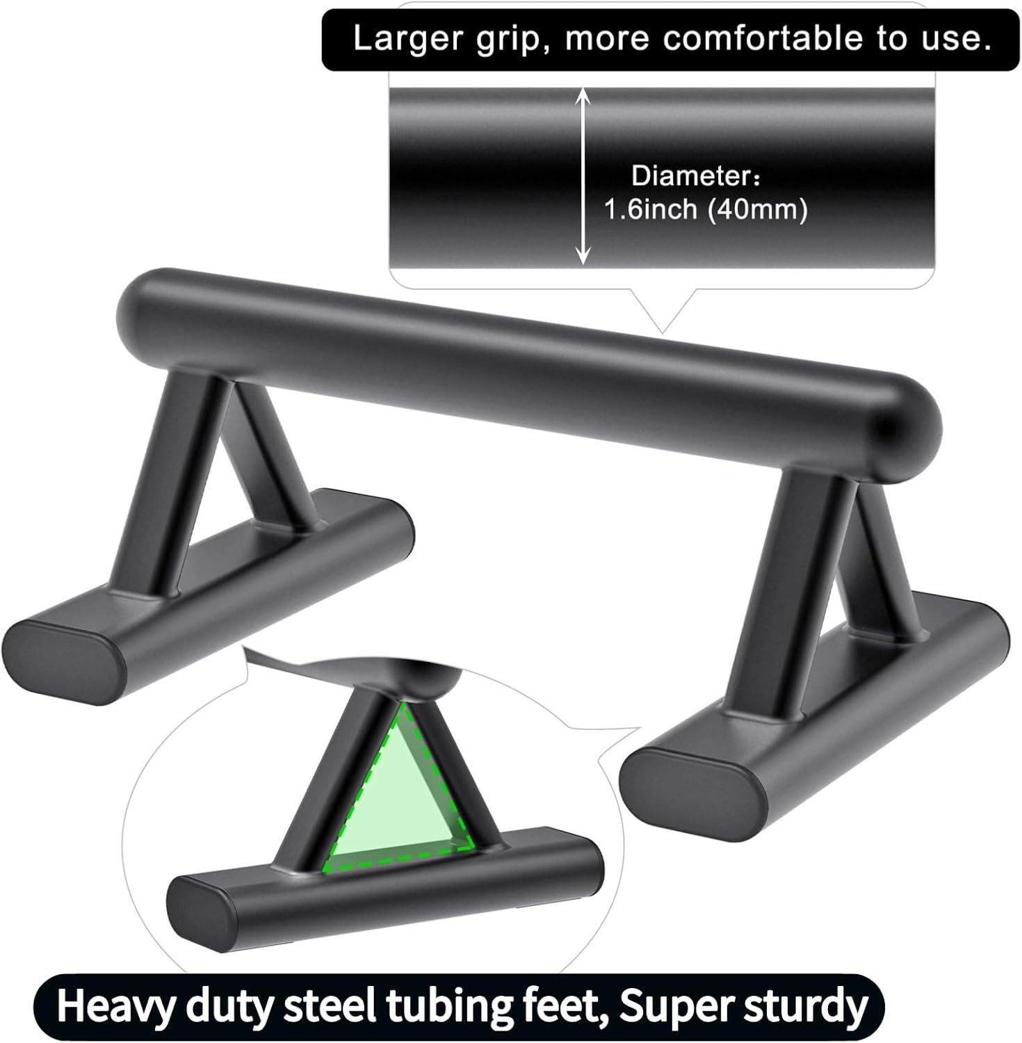 SELEWARE Wood push up bars Parallettes bars Anti-slip Handstand Bars for Calisthenics, Fitness, Floor workouts Solid Wood with Sturdy Metal Bracket, Support 600 lbs