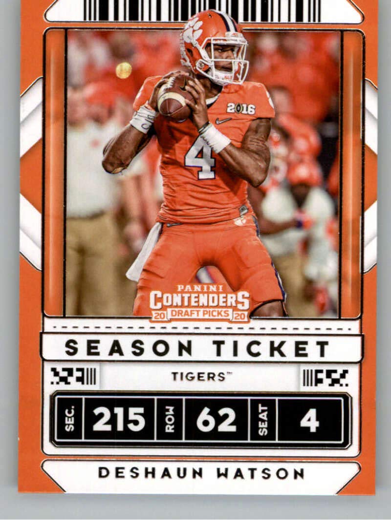 Amazon.com: 2020 Panini Contenders Draft Season Ticket #31 Deshaun Watson  Clemson Tigers Football Trading Card : Collectibles & Fine Art
