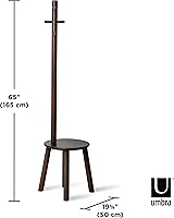 Vista 3 de Taburete y perchero Pillar de Umbra, color negro/nogal