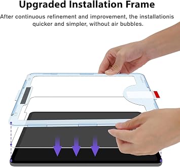 Babilden Galaxy Tab S9 Plus/S9 FE Plus İle Uyumlu Ekran Koruyucu Hizalama Aparatlı Takılırken Camın Altında Kesinlikle Toz Bırakmayan Darbelere Karşı Ekstra Dayanıklı Kırılmaz Cam Koruma