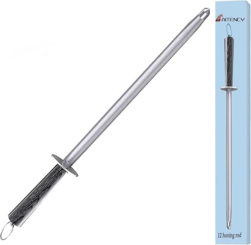 Miniatura 1 de Knife Sharpeners, Honing Rod Commercial Grade Knife Sharpening Steel Rod Adopt 66HRC Hard Alloy Steel Material With Rosewood handle for Kitchen