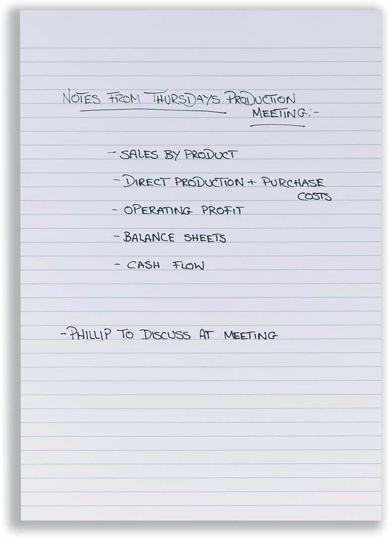 5 Star Office Memo Pad Headbound Feint Ruled 80 Sheets A4 White [Pack 10]