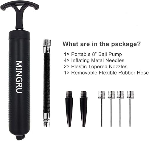 Miniatura 7 de Bomba de bolas para baloncesto, fútbol, voleibol, rugby, waterpolo y otros inflatables. Bomba de aire, agujas y boquillas incluidas.