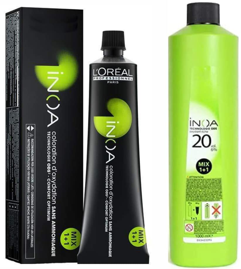 INOA Hair Colour No 3 Dark Brown 60 Gm, 1 Tubes + 1 Pc Developer 20 Vol 1000 Ml