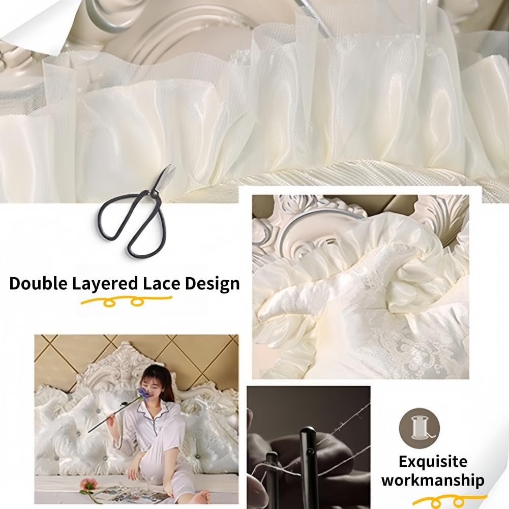 Large Headboard Pillow, Princess Style Reading Pillows Bed Rest Pillow for Sitting in Bed, Lace Process Headboard Backrest Pillows with Removable Cover (Gold, 78.7*27.5 inches (200*70cm))