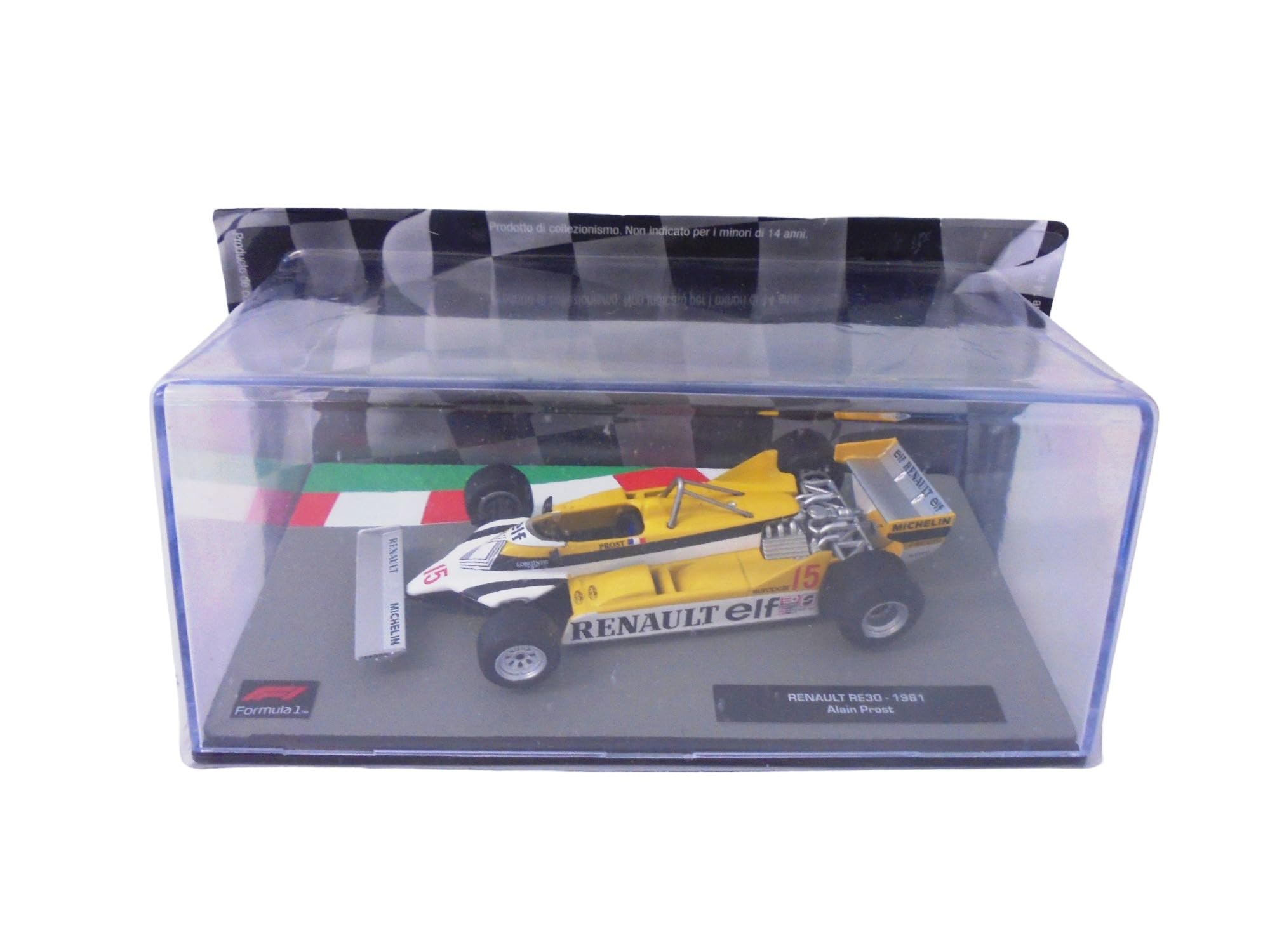 Voiture Miniature Formule 1 Martini MK23 René Arnoux 1978 - Échelle 1/43 - Métal - Sur Socle Avec Boîte Vitrine