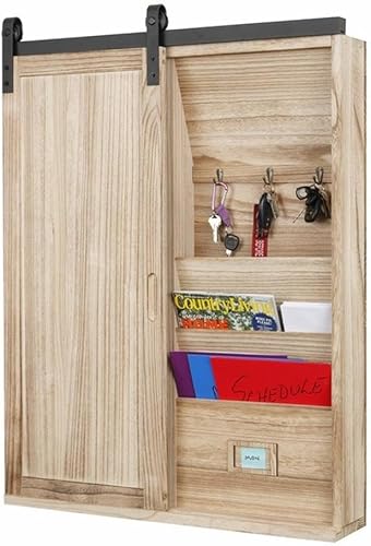 Miniatura 5 de OS - Organizador de pared de madera para muebles de hogar y oficina, color natural envejecido